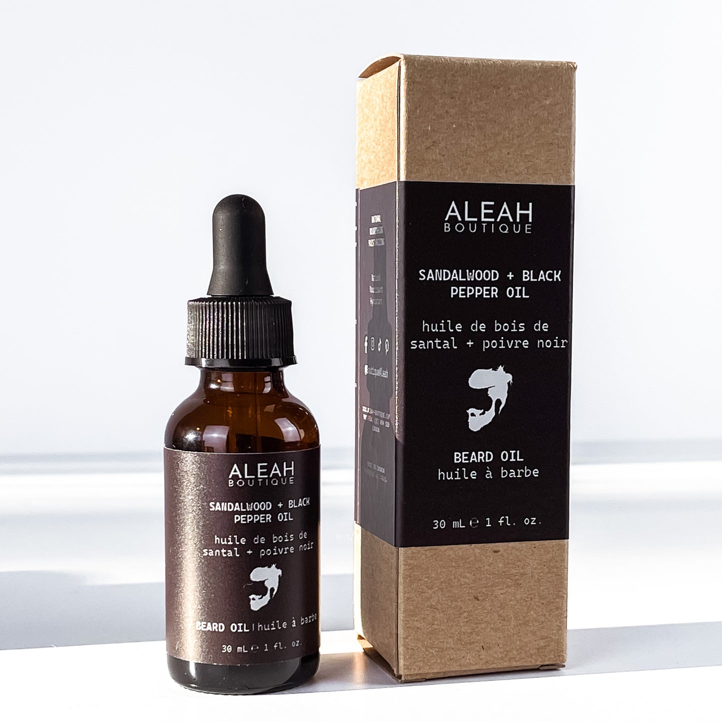 Beard Oil Sandalwood + Black Pepper - Aleah's Boutique