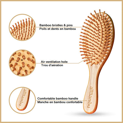 Bamboo Hairbrush - Aleah's Boutique