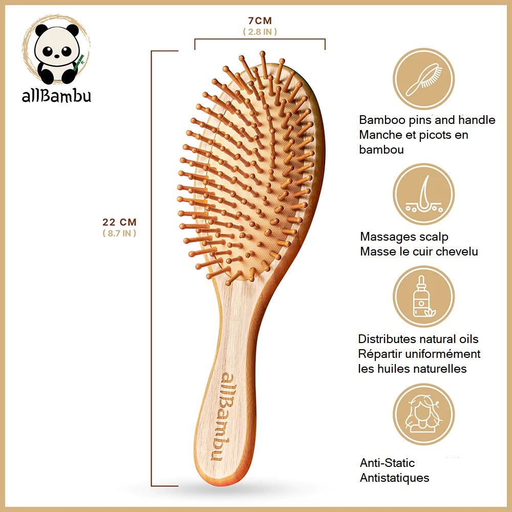 Bamboo Hairbrush - Aleah's Boutique